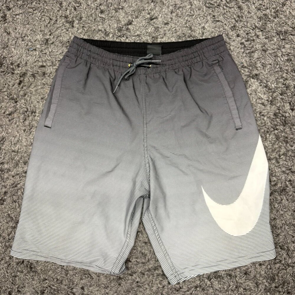 Nike Mens Black Ombre Drawstring Waist High Rise Trunks Shorts Size Small